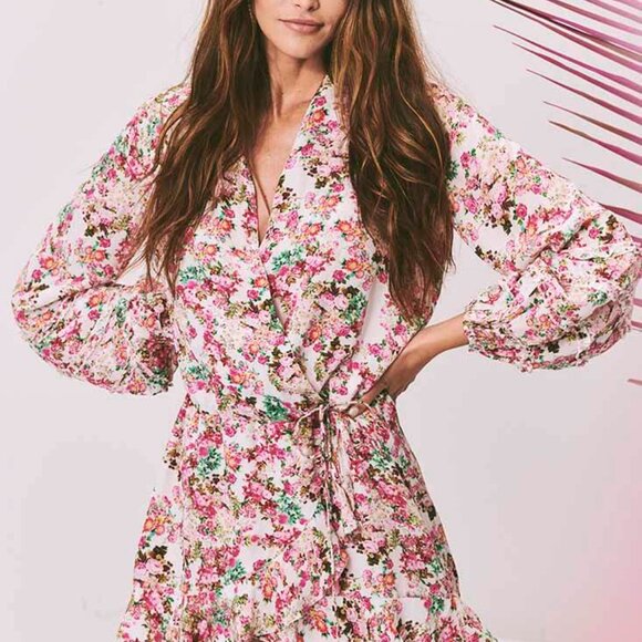 Rococo Sand Vie Short Wrap Dress - Picture 1 of 13